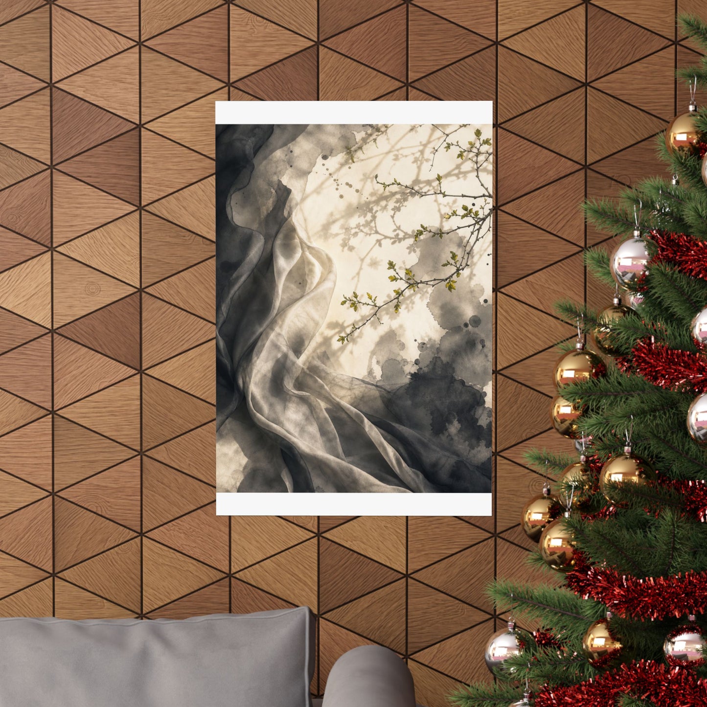 Silk Drape Spring Wall Art Print | Japandi Earthy Design