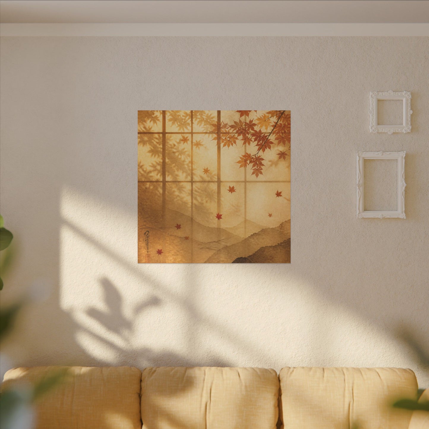 Shoji Screen Texture Canvas Art | Earthy Japandi Art