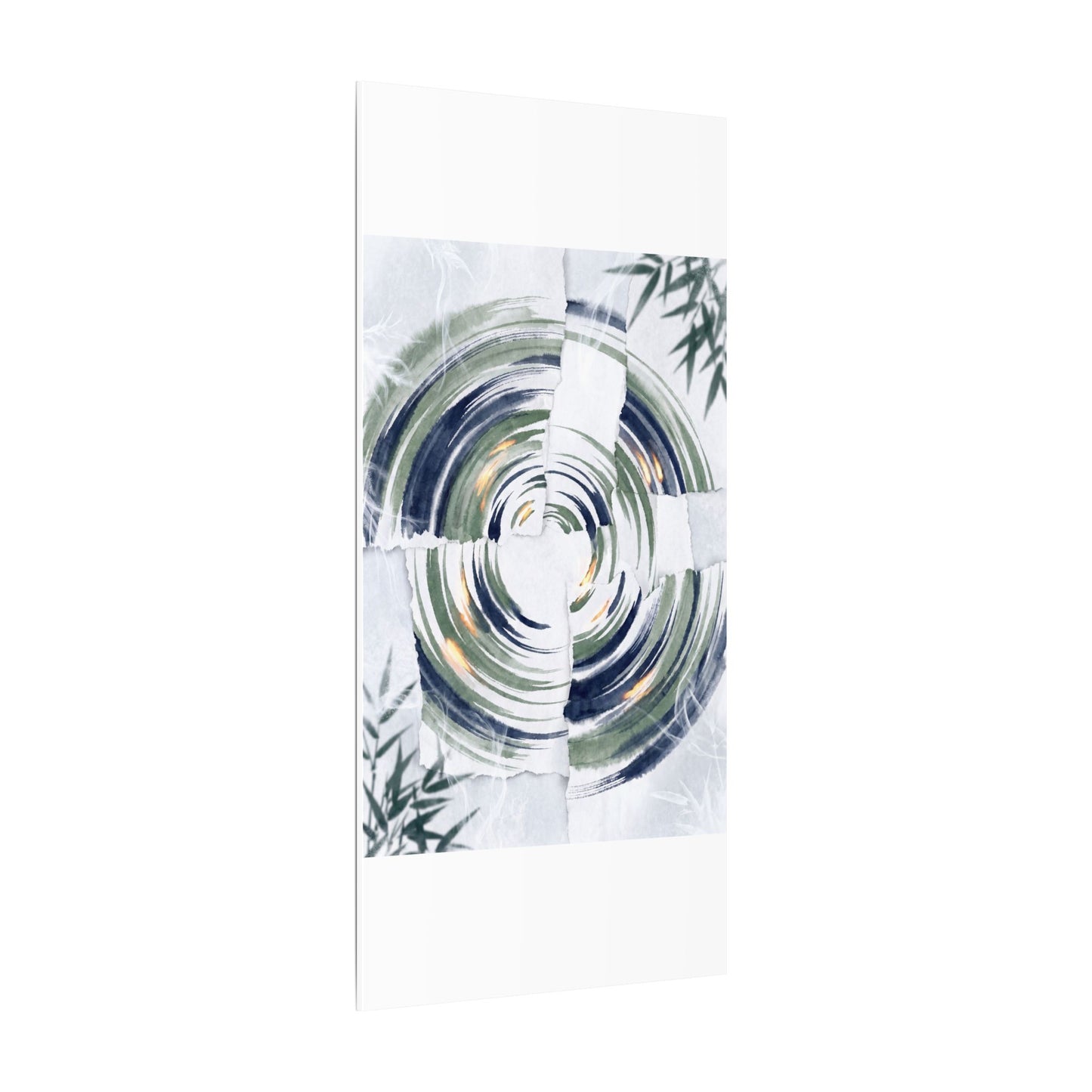 Winter Water Ripple Sumi E Canvas Art | Peaceful Decor