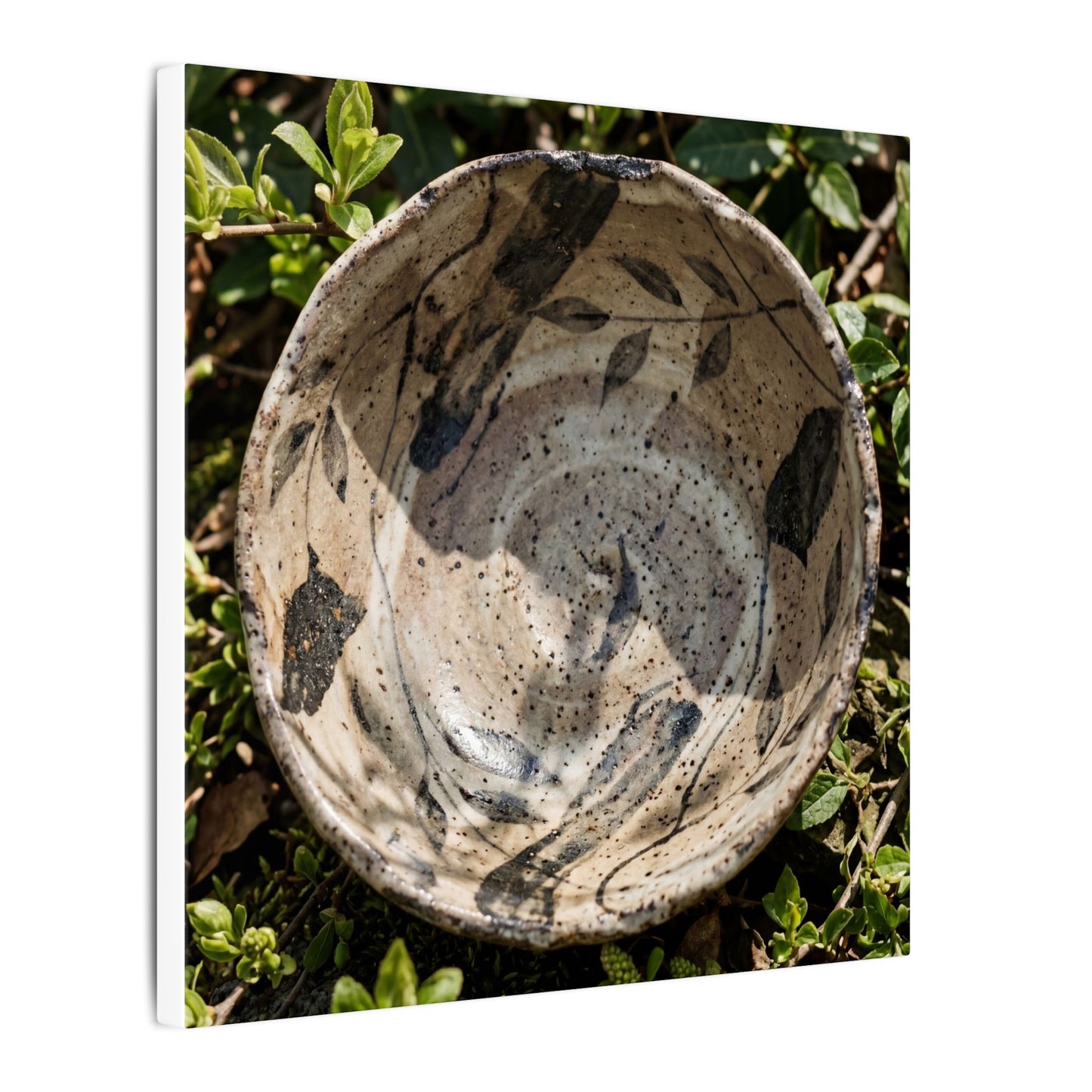 Elegant Ceramic Bowl Canvas Art - Japanese Pattern Japandi