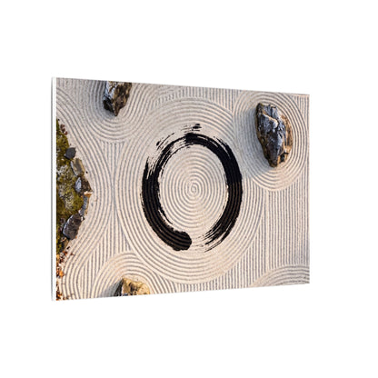 Rock Garden Canvas Art | Winter Zen Enso Art
