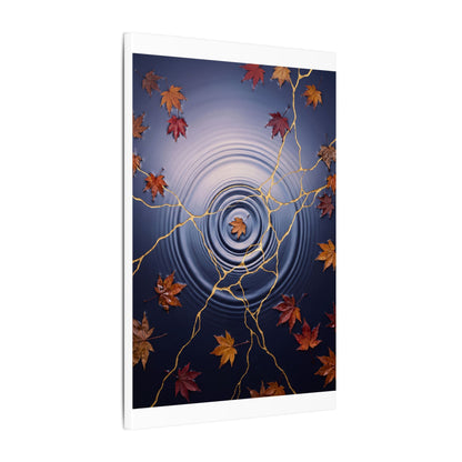 Kintsugi Water Ripple in Dawn | Gold Vein Canvas Art