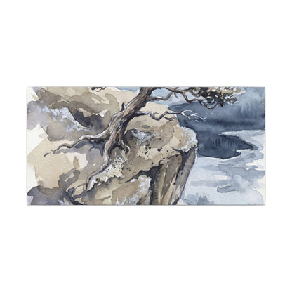 Pine Tree Canvas Art | Winter Japandi Watercolor Art