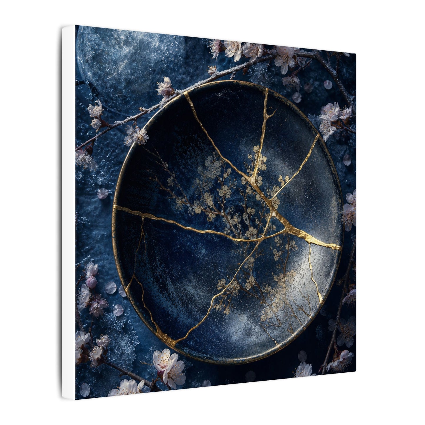 Cherry Blossom Winter Canvas Art | Kintsugi Philosophical Design