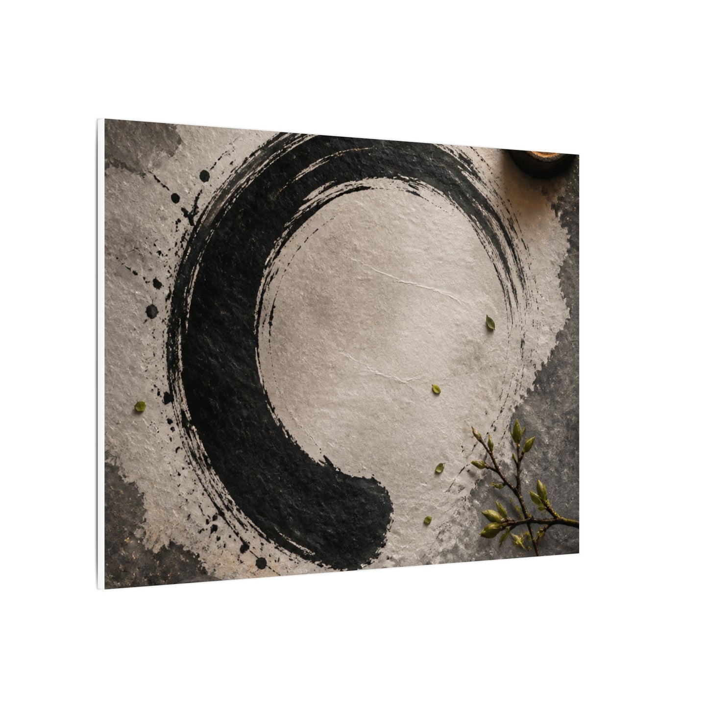 Candlelight Ink Brushstroke Canvas Art - Zen Ma