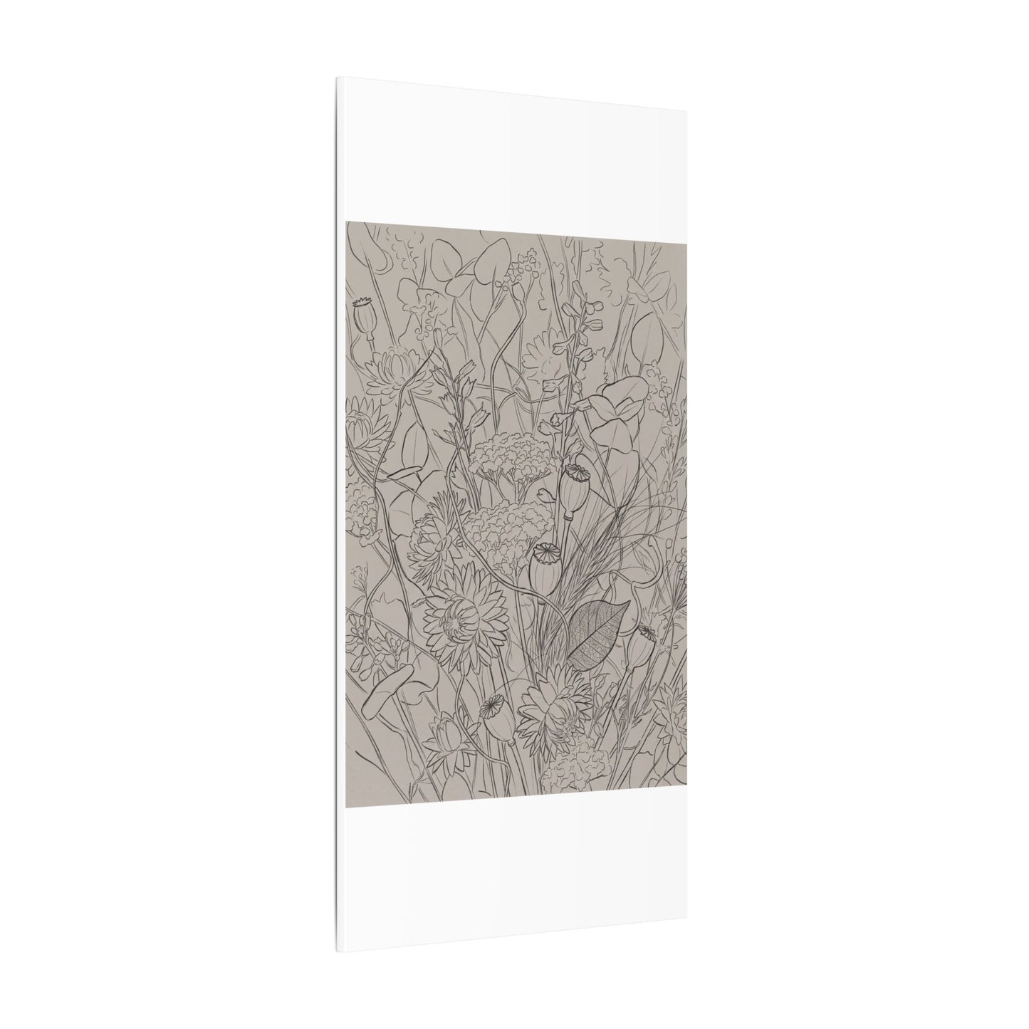 Summer Dried Flowers Minimal Line Canvas Art | Elegant Decor
