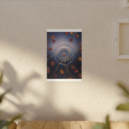 Kintsugi Water Ripple in Dawn | Gold Vein Canvas Art