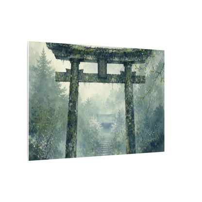 Earthy Torii Gate Canvas Art - Watercolor Japandi