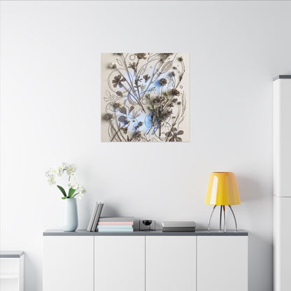 Dried Flowers Minimal Line Canvas Art | Elegant Japandi Art