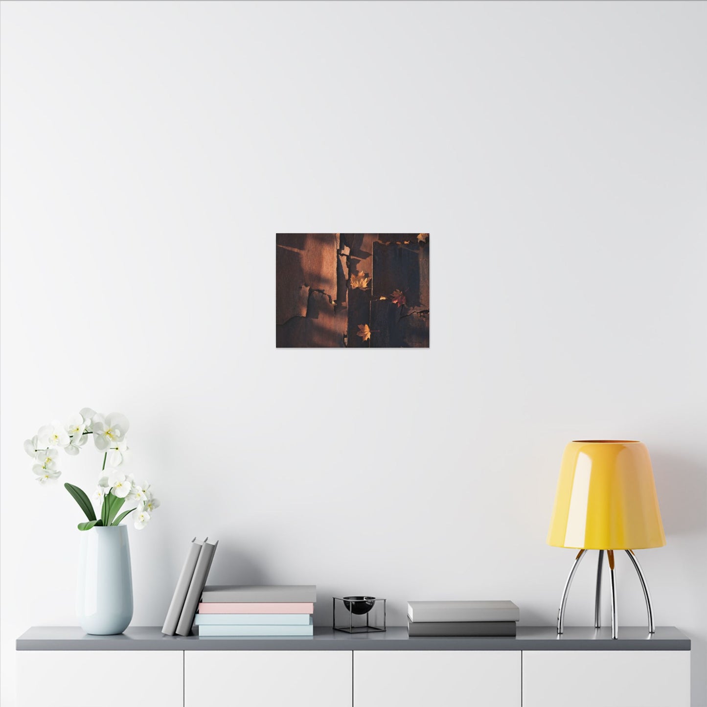 Seijaku Rust Patina Canvas Art - Dark Japandi Shadow Zen
