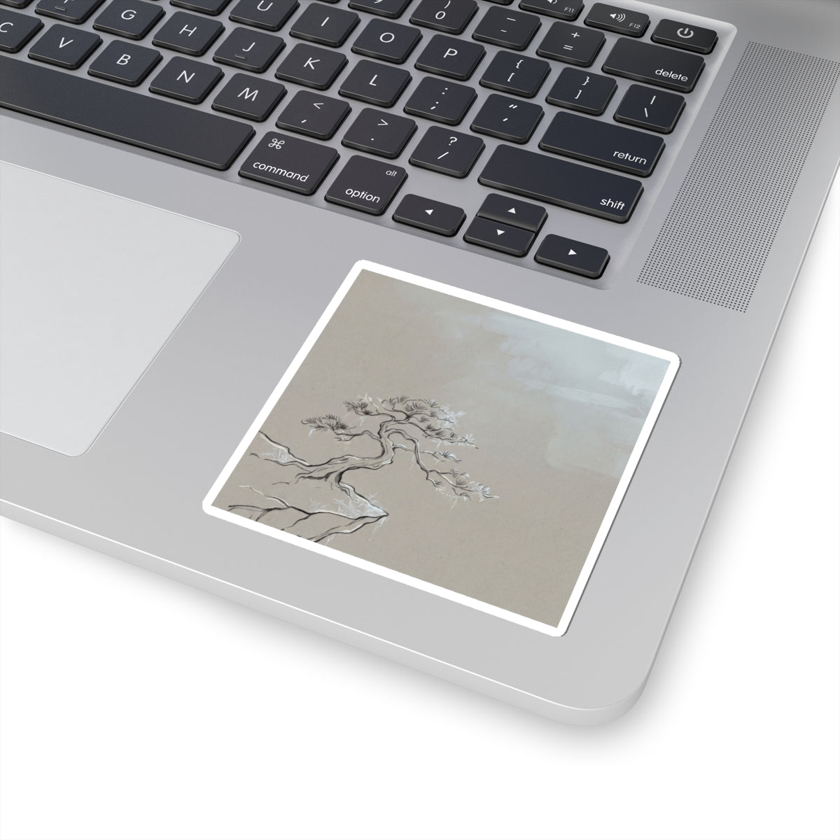 Pine Tree Minimal Line Sticker | Elegant Japandi Art Art Print