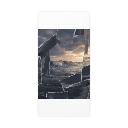 Fukinsei Ocean Wave Canvas Art - Dark Japandi Shadow Zen