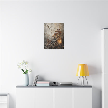 Wild Mushrooms Texture Canvas Art | Elegant Japandi Art
