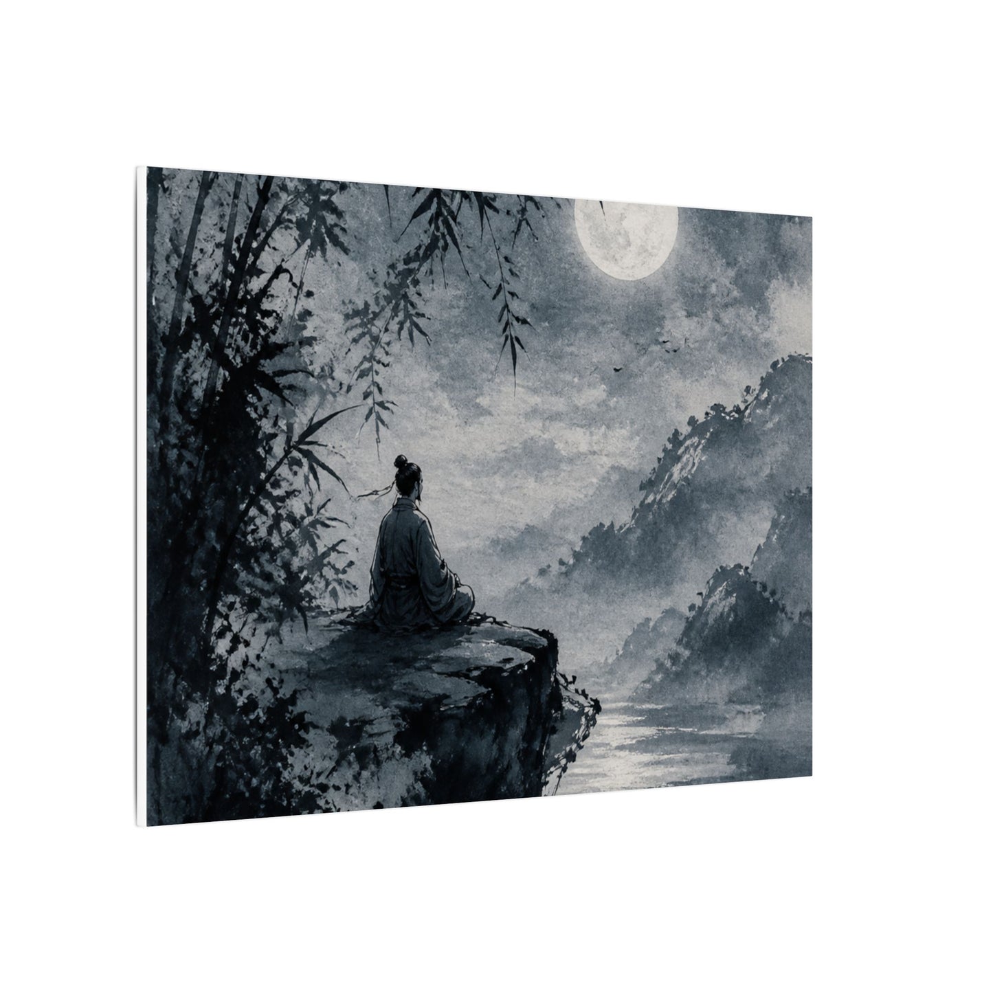 Ink Brushstroke Sumi E Canvas Art | Serene Zen Art