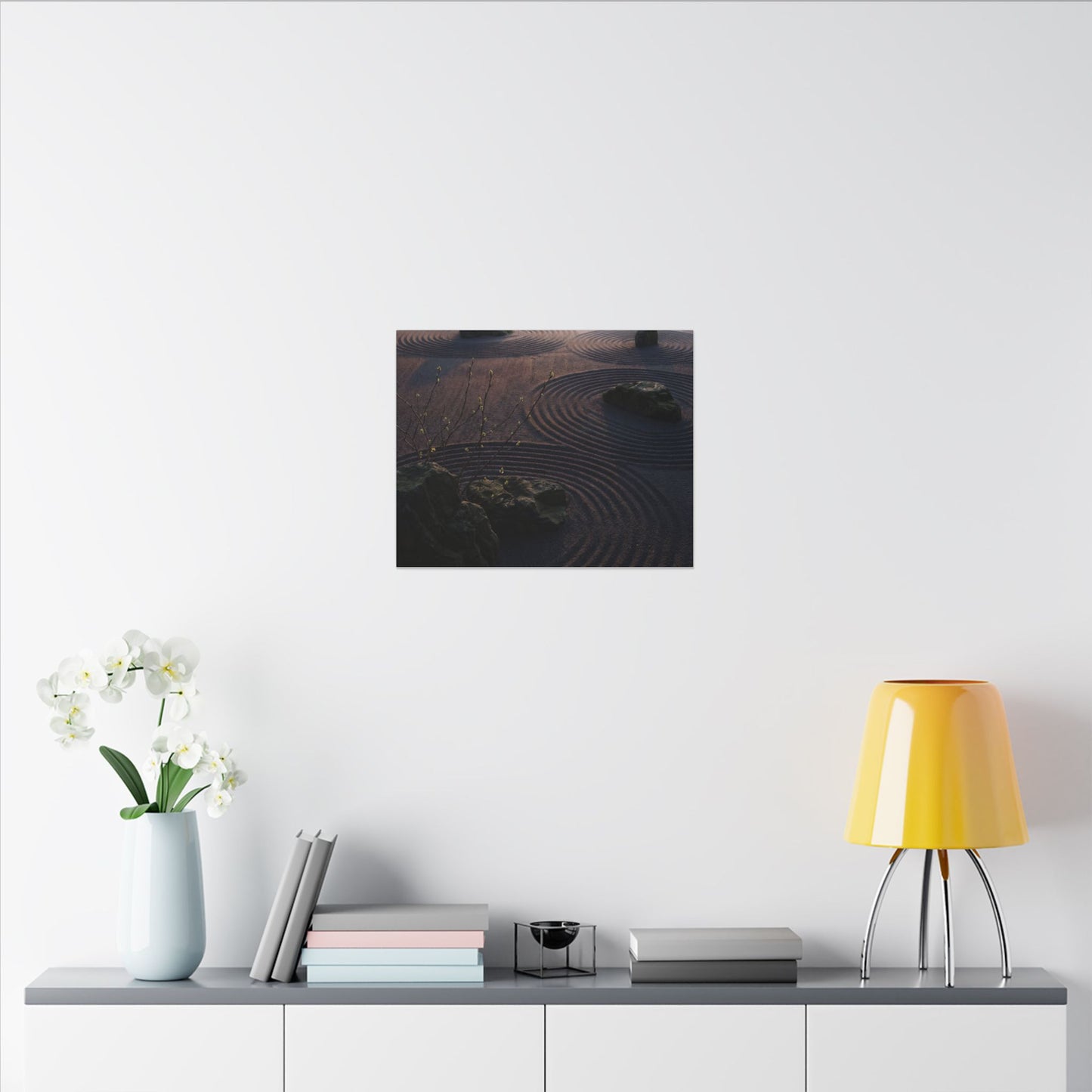 Spring Rock Garden Shadow Zen Canvas Art | Luxurious Decor