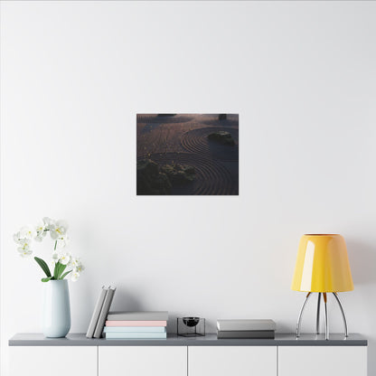 Spring Rock Garden Shadow Zen Canvas Art | Luxurious Decor