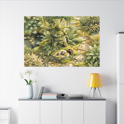 Datsuzoku Stone Lantern Canvas Art - Japandi Watercolor