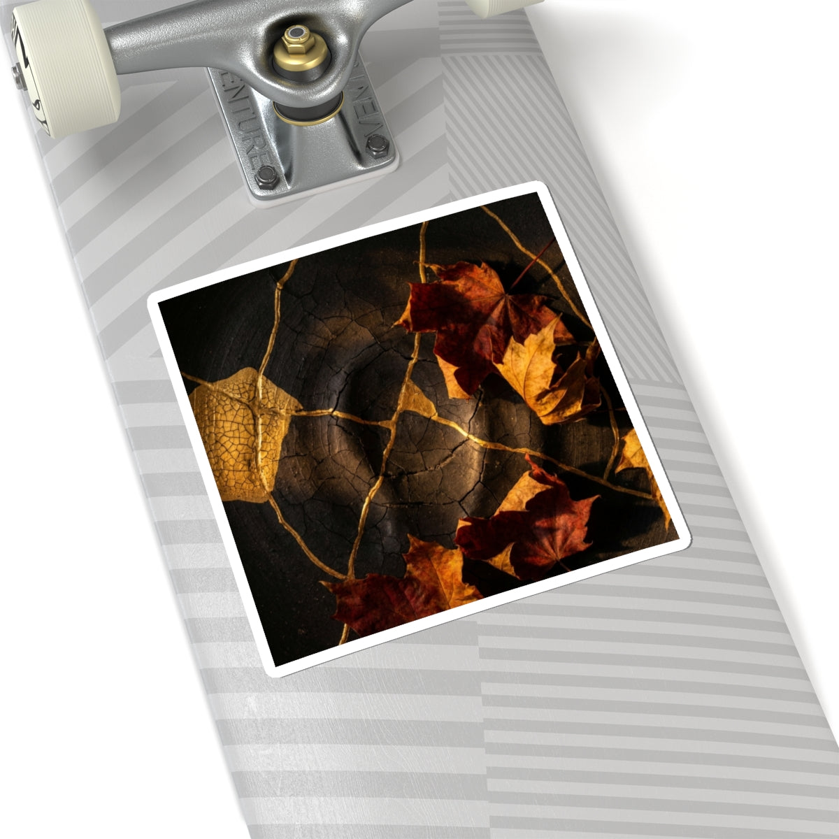 Shadow Play Sticker | Autumn Kintsugi Crackle Gold Art