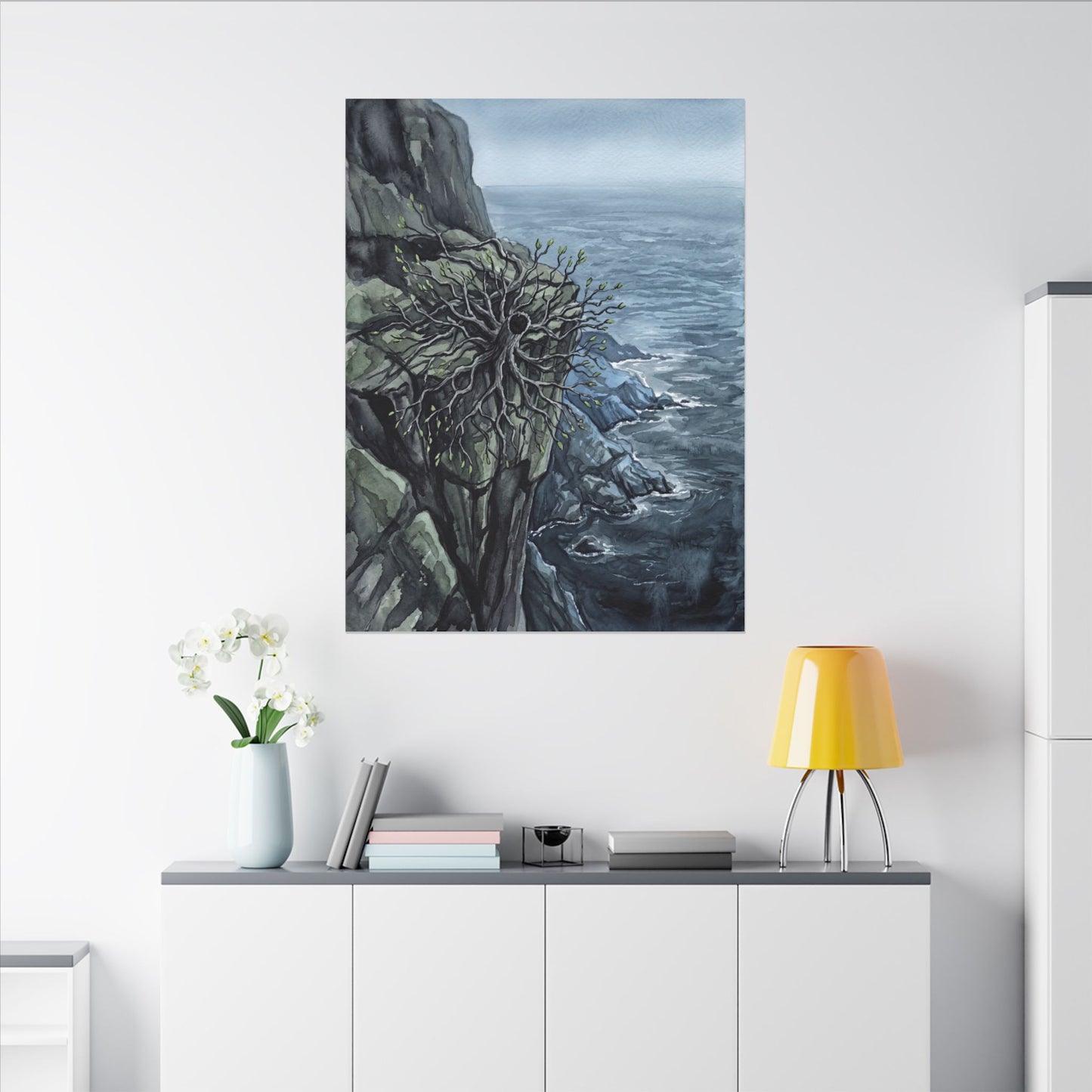 Pine Tree Spring Canvas Art | Japandi Neutral Design