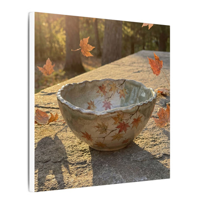 Japandi Ceramic Bowl in Golden Hour | Japanese Pattern Canvas Art