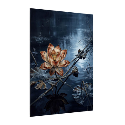 Winter Lotus Flower Broken Beauty Canvas Art | Healing Decor