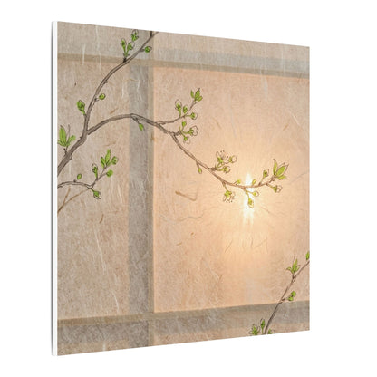Warm Shoji Screen Canvas Art - Minimal Line Japandi