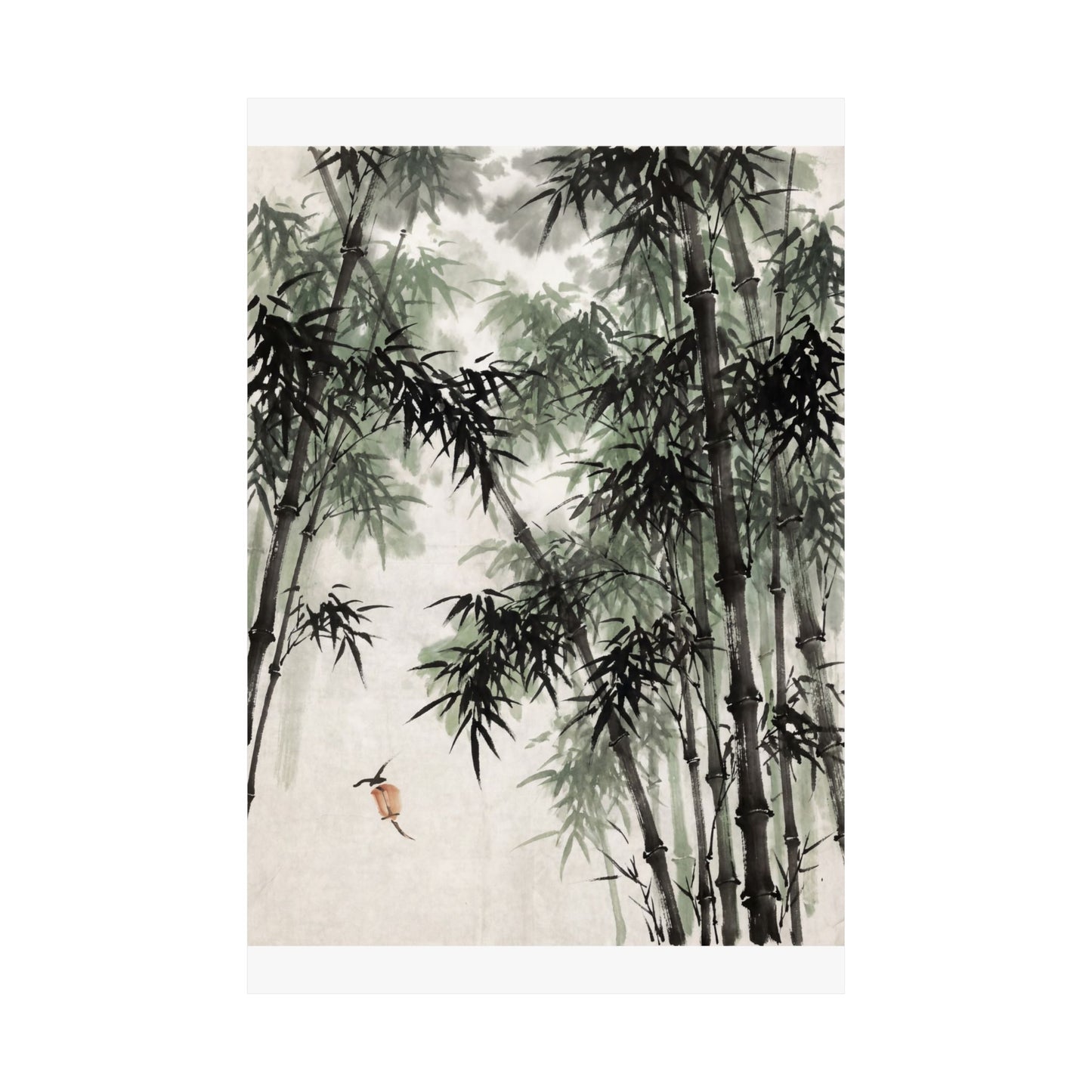 Bamboo Grove Sumi E Wall Art Print | Tranquil Zen Art