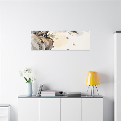 Peaceful Pine Tree Canvas Art - Sumi E Zen