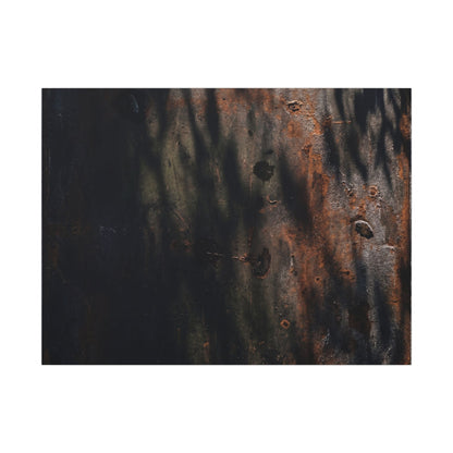 Rust Patina Shadow Zen Canvas Art | Luxurious Dark Japandi Art