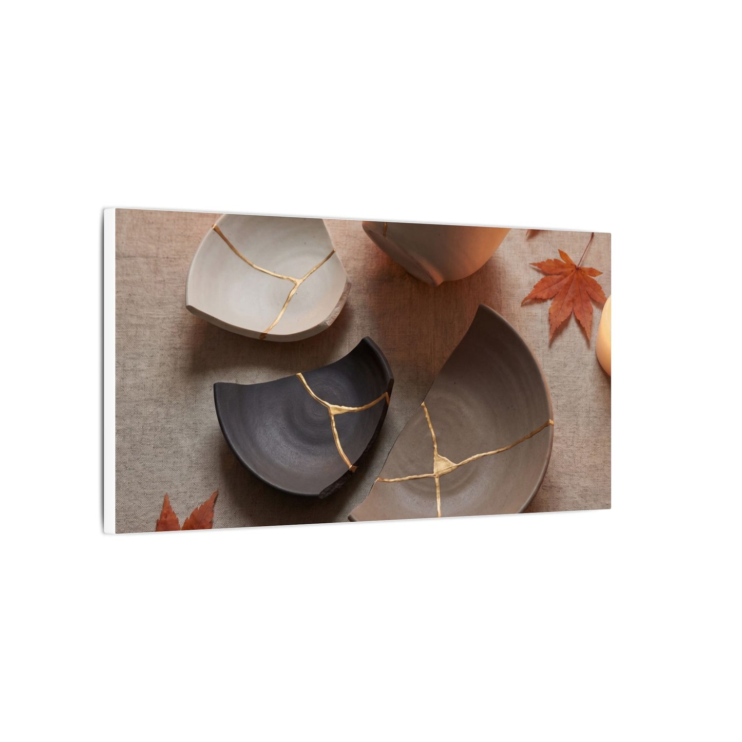 Candlelight Broken Pottery Canvas Art - Japandi Ma