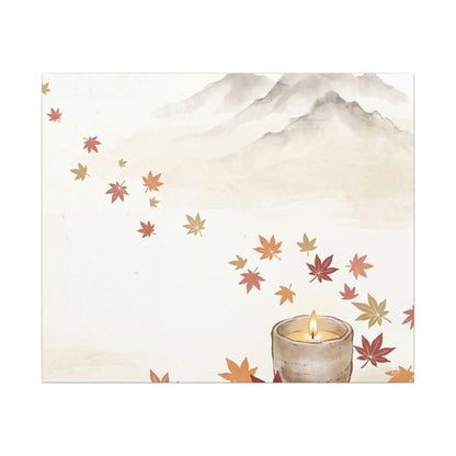 Earthy Mountain Mist Canvas Art - Japanese Pattern Japandi