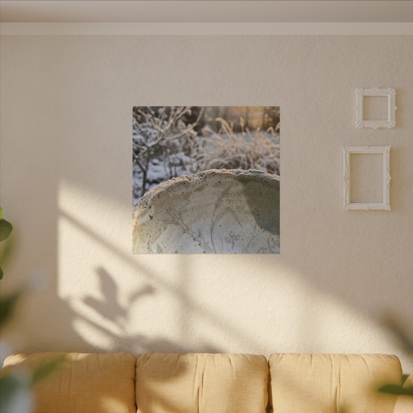 Ceramic Bowl Canvas Art | Winter Japandi Minimal Line Art
