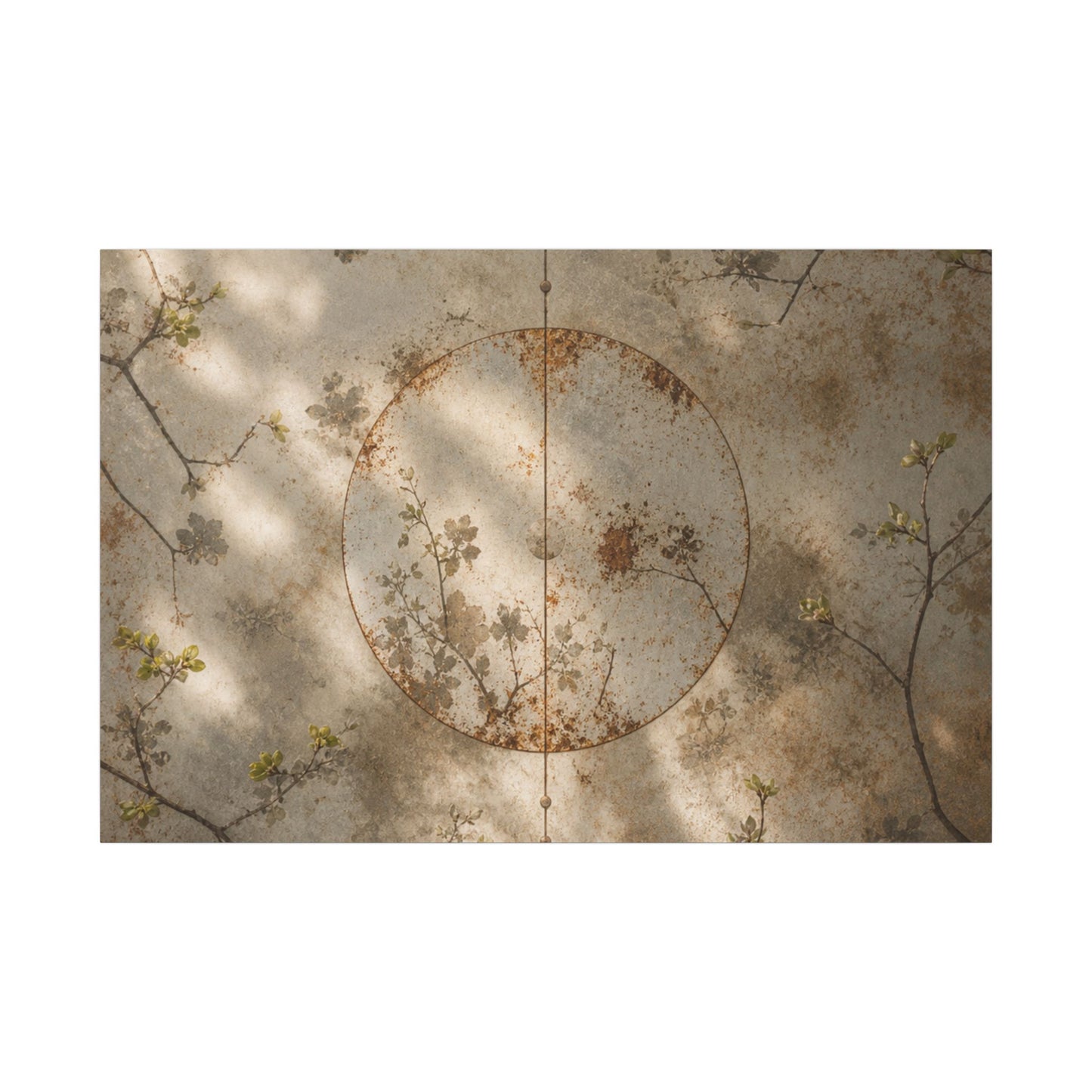 Japandi Rust Patina in Dappled | Japanese Pattern Canvas Art