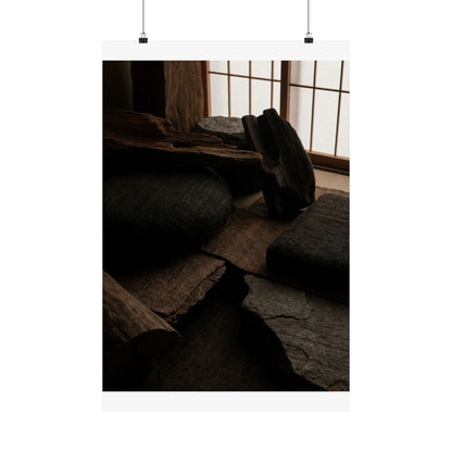 Dark Japandi Shadow Zen Wall Art Print Art Print