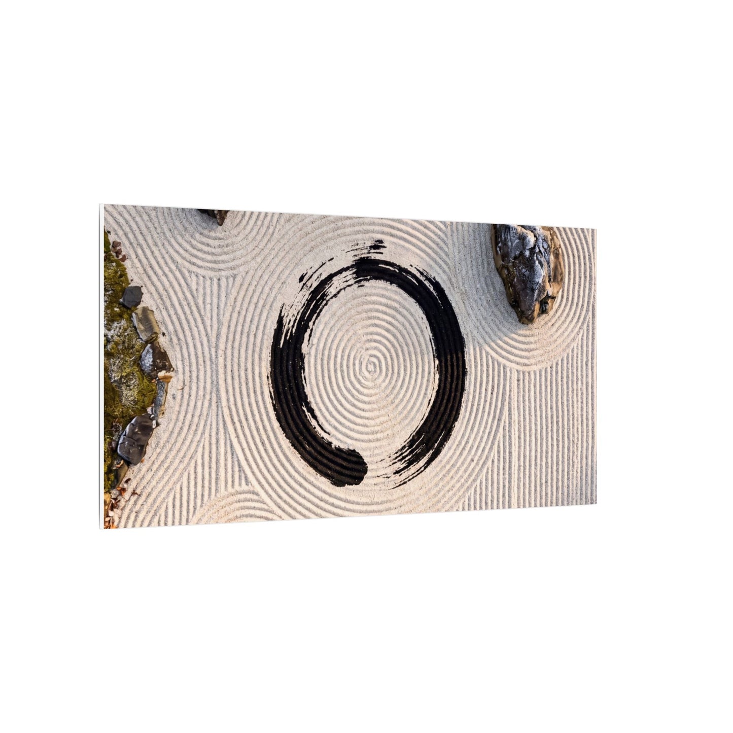 Rock Garden Canvas Art | Winter Zen Enso Art