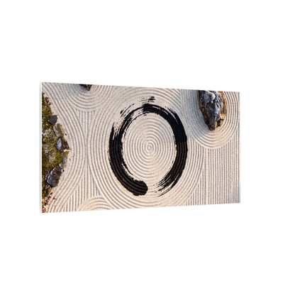 Rock Garden Canvas Art | Winter Zen Enso Art