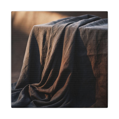 Silk Drape Canvas Art | Winter Dark Japandi Shadow Zen Art