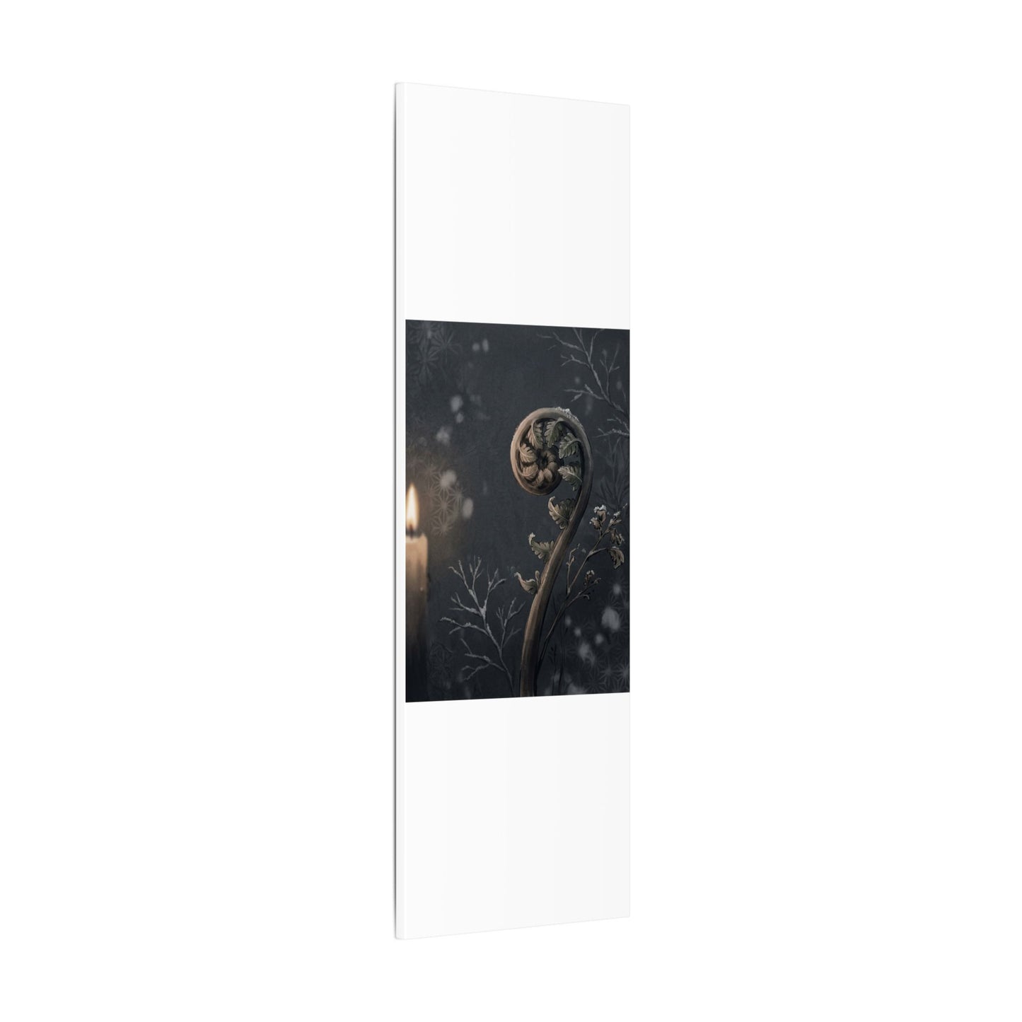 Candlelight Fern Unfurling Canvas Art - Japandi Ma