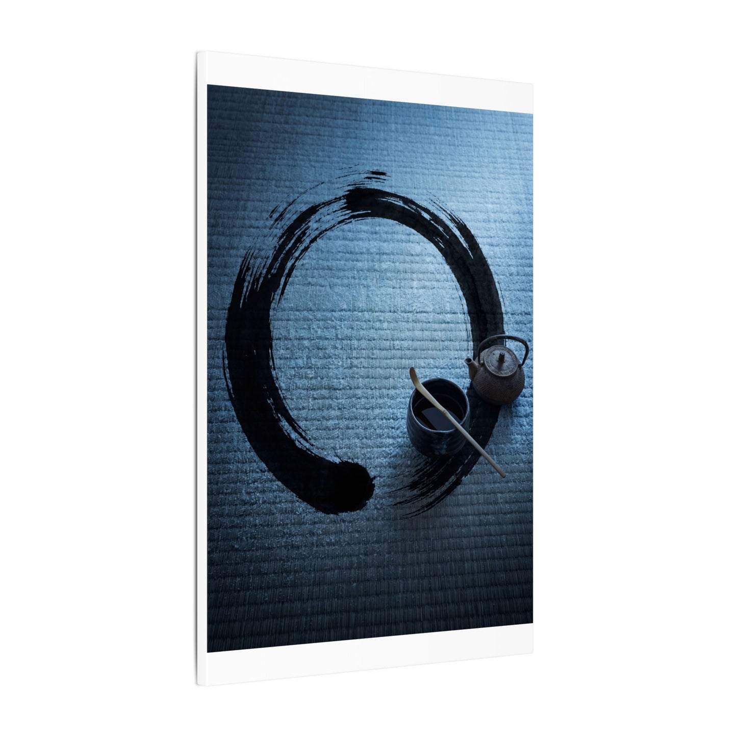 Winter Tea Ceremony Enso Canvas Art | Peaceful Decor