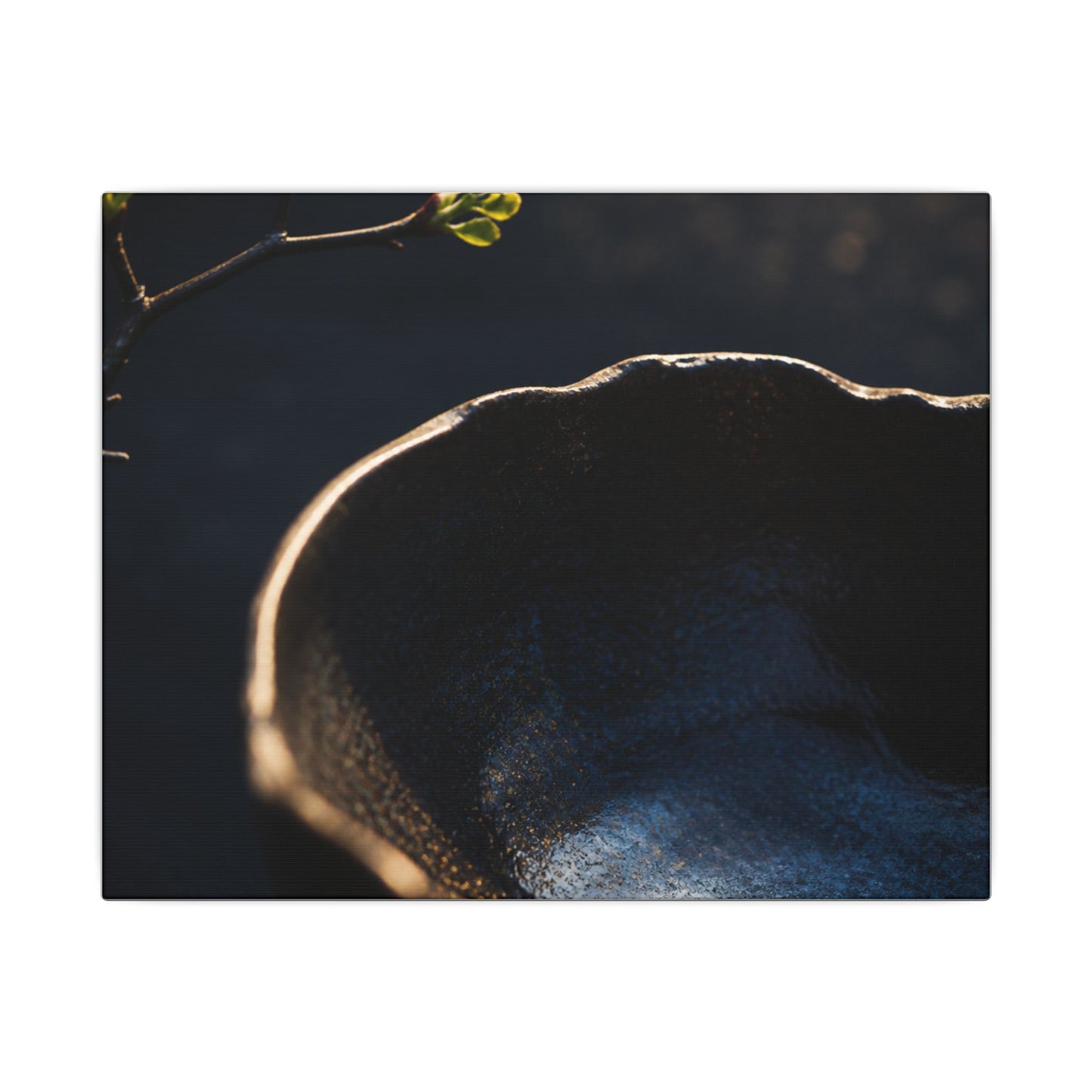 Ma Ceramic Bowl Canvas Art - Dark Japandi Shadow Zen