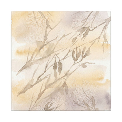 Shadow Play Winter Canvas Art | Japandi Warm Design