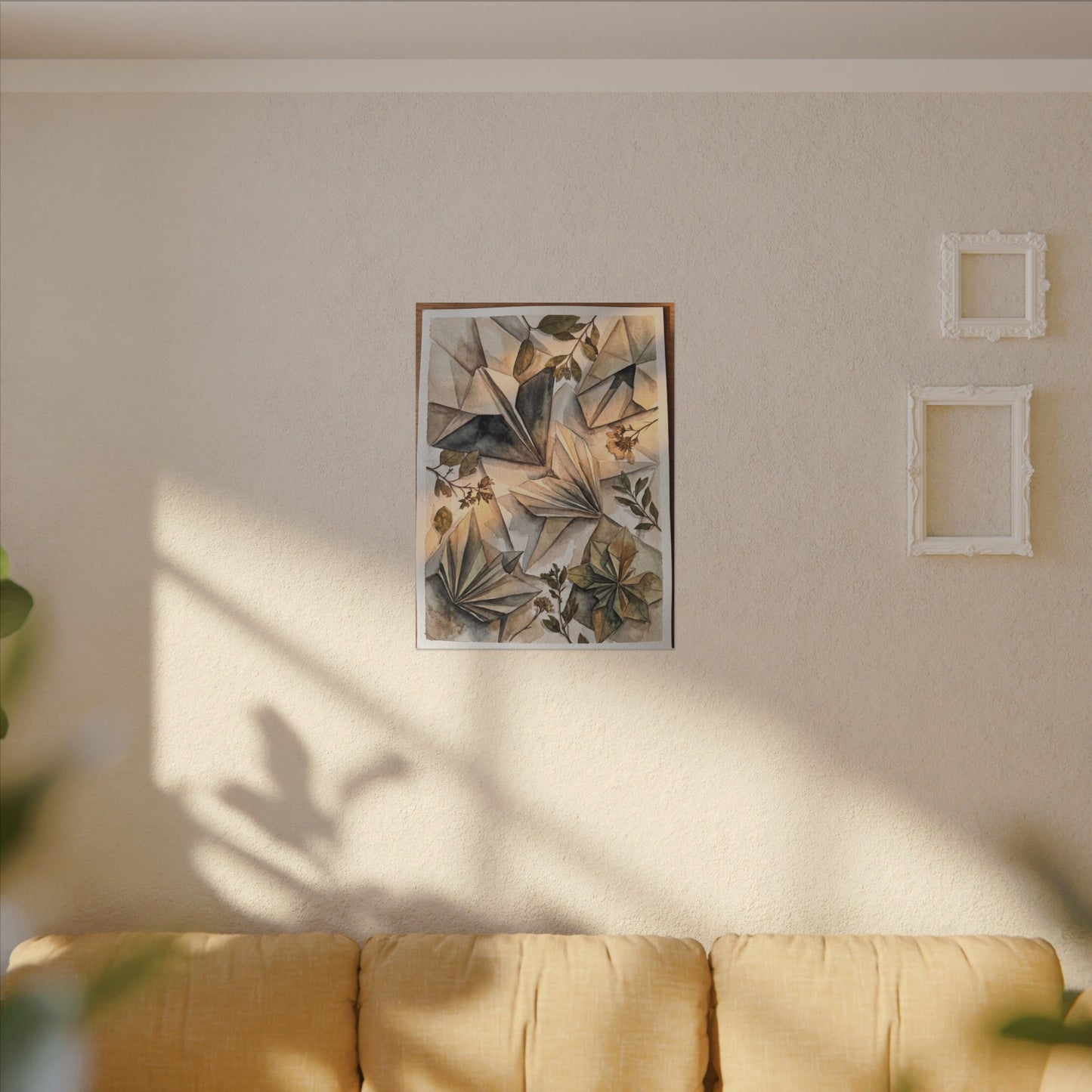 Golden Hour Paper Fold Canvas Art - Japandi Seijaku