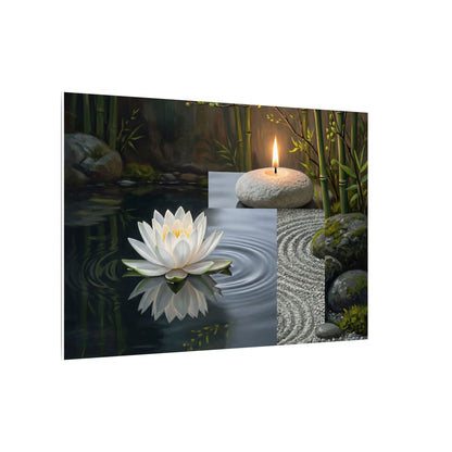 Candlelight Lotus Flower Canvas Art - Zen Kanso