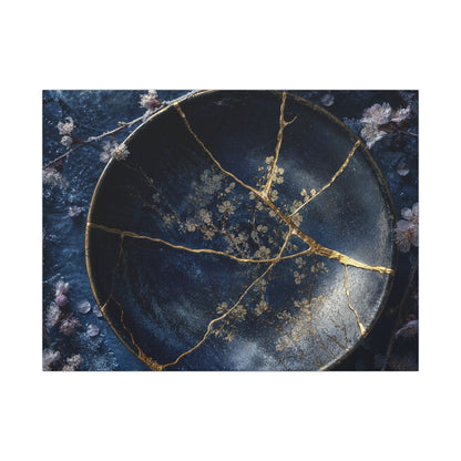 Cherry Blossom Winter Canvas Art | Kintsugi Philosophical Design