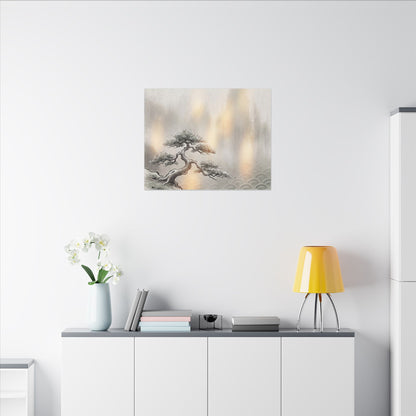 Pine Tree Canvas Art | Winter Japandi Japanese Pattern Art