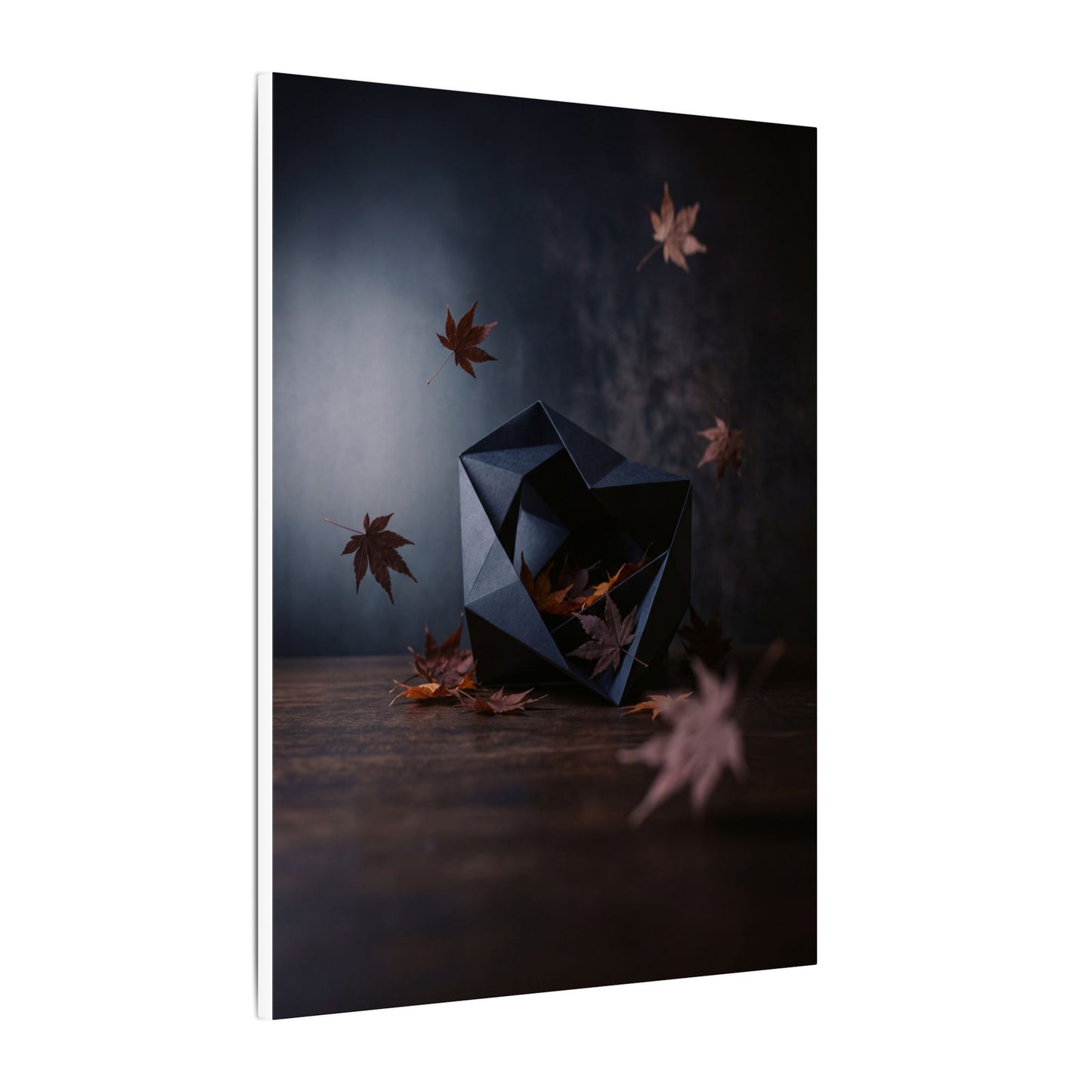 Dark Japandi Paper Fold in Dawn | Shadow Zen Canvas Art