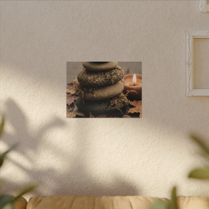 River Stones Canvas Art | Autumn Japandi Texture Art