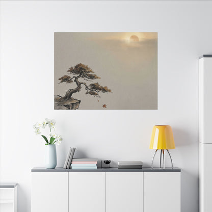 Pine Tree Canvas Art | Autumn Zen Karesansui Art