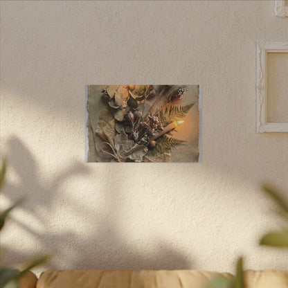 Dried Flowers Texture Canvas Art | Warm Japandi Art