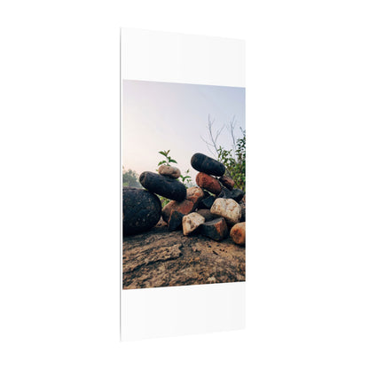 River Stones Canvas Art | Spring Kintsugi Broken Beauty Art